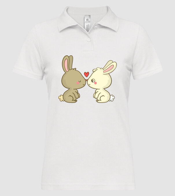 IEPURAȘI ÎNDRĂGOSTIȚI model alb pe tricou