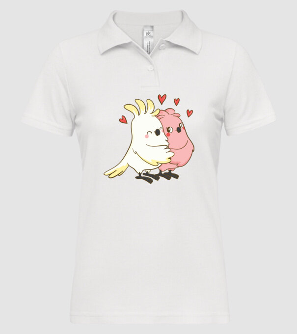 PAPAGALI ÎNDRĂGOSTIȚI model alb pe tricou