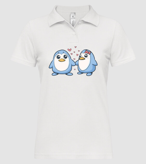 PINGUIN ÎNDRĂGOSTIT 2 model alb pe tricou
