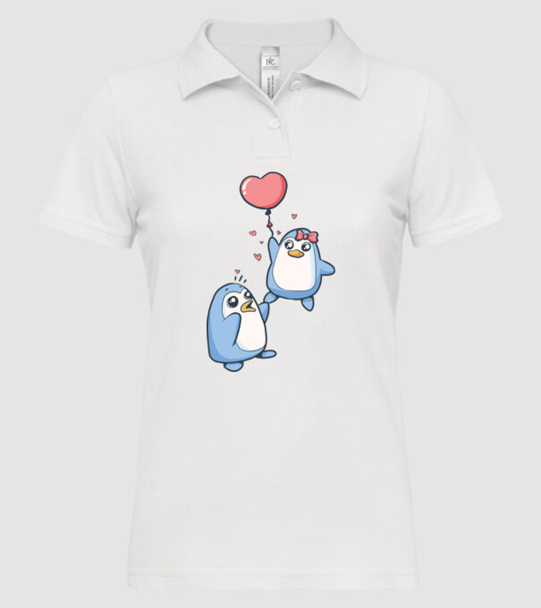 PINGUIN ÎNDRĂGOSTIT 4 model alb pe tricou