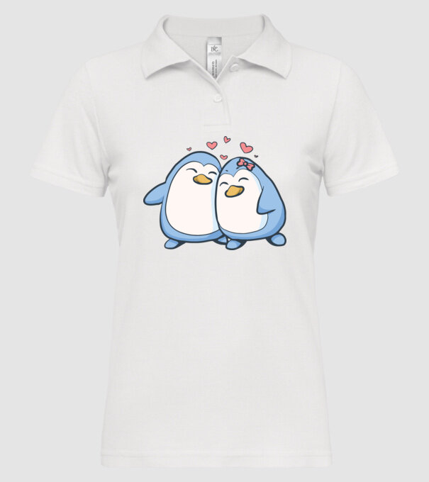 PINGUIN ÎNDRĂGOSTIT model alb pe tricou