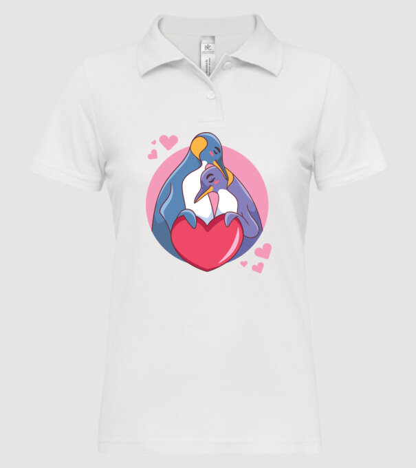 PINGUIN ÎNDRĂGOSTIT 5 model alb pe tricou