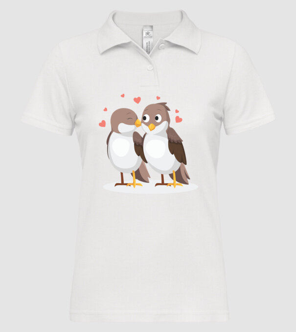 VRĂBII ÎNDRĂGOSTITE model alb pe tricou