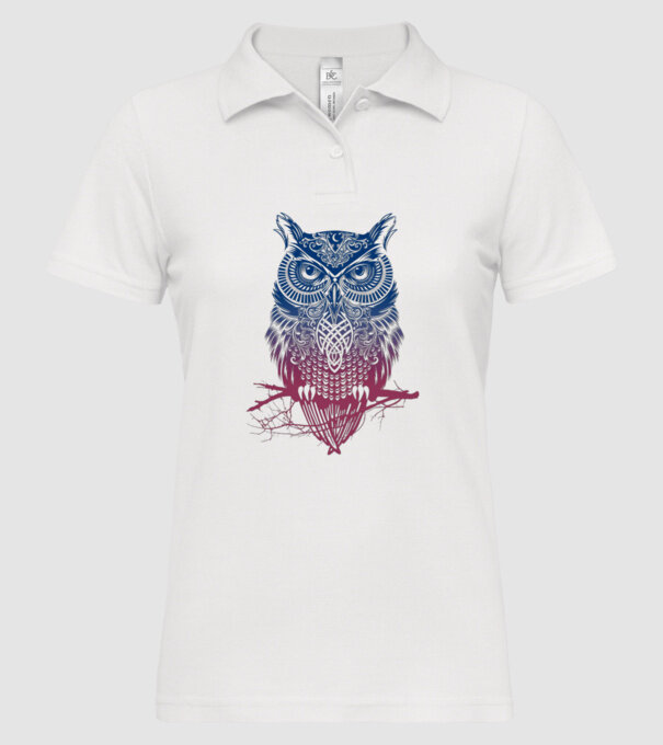 Bufniță colorată model alb pe tricou