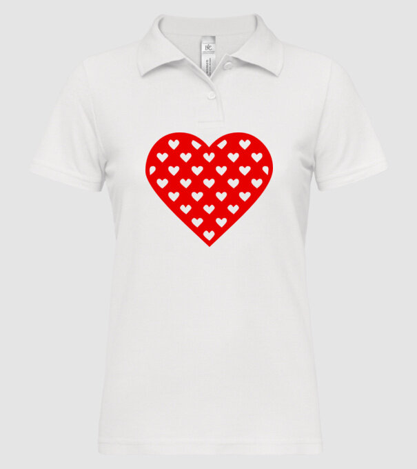 Inimă în inimă model alb pe tricou