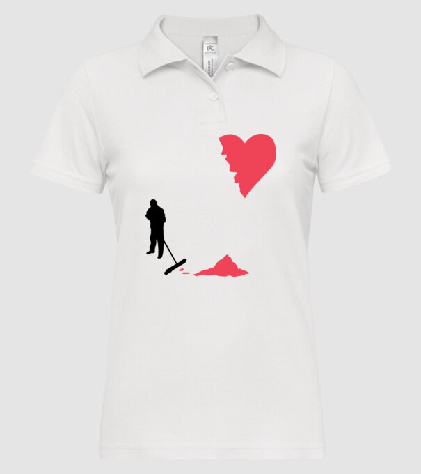 Curățător de inimi model alb pe tricou