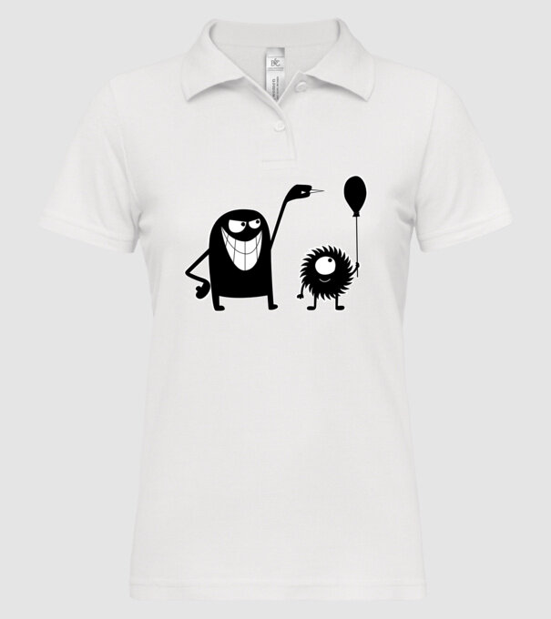 Szornyelde - Balon model alb pe tricou
