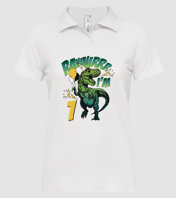 'Birthday Dinosaur rawww i''m 1' model alb pe tricou