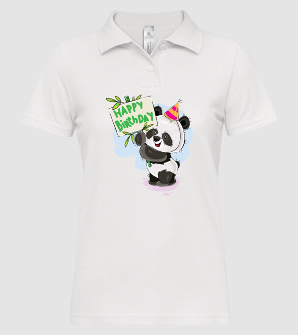 Zi de naștere panda model alb pe tricou