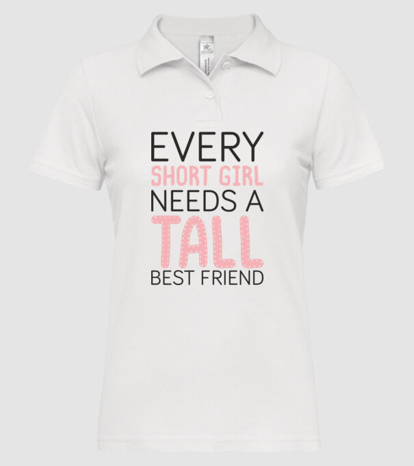 Tall Friend model alb pe tricou