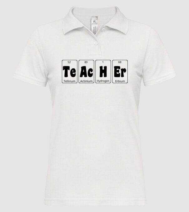 Teacher periodic model alb pe tricou