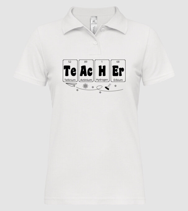 Teacher periodic model alb pe tricou