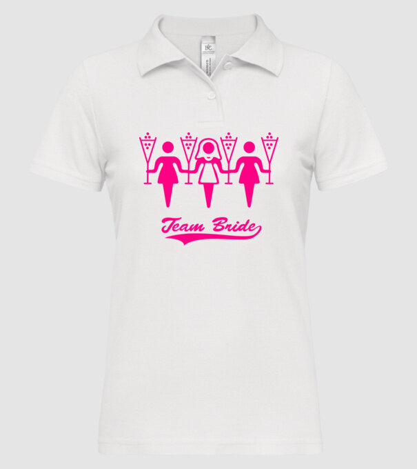 Team Bride model alb pe tricou
