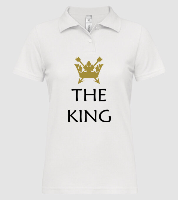 The King model alb pe tricou