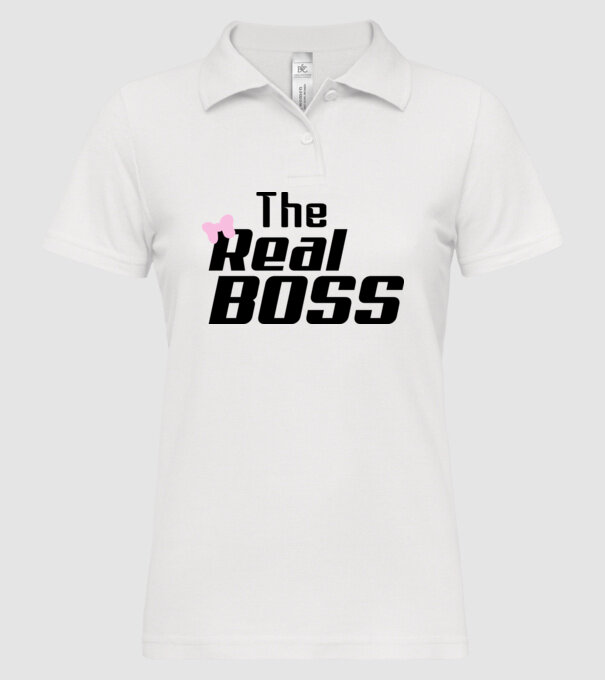 The real boss model alb pe tricou