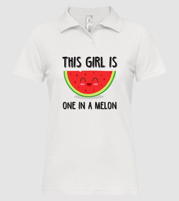 This girl is one in a melon model alb pe tricou