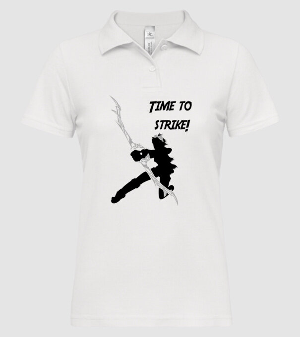 Time to strike model alb pe tricou