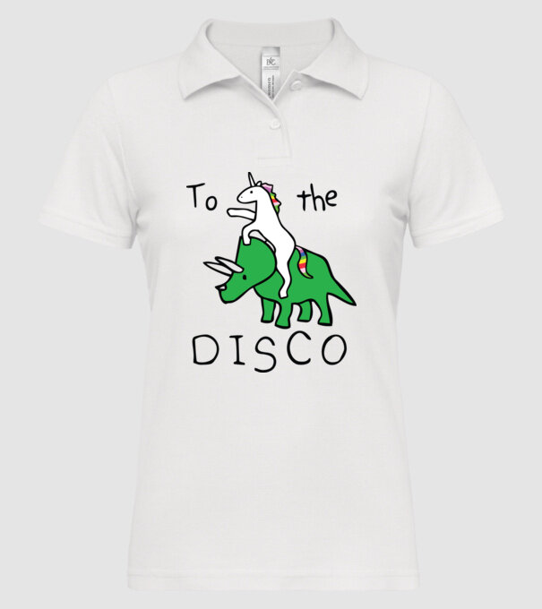 To the disco! model alb pe tricou