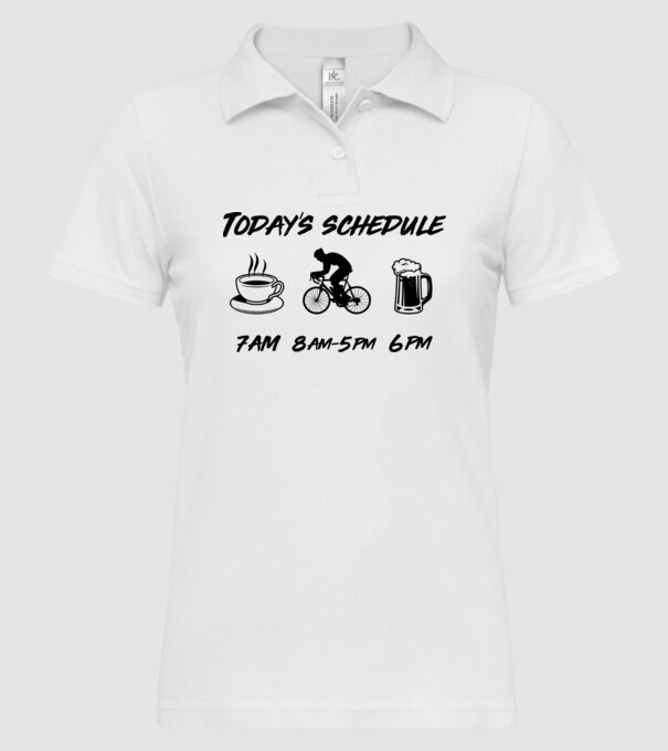 Todays schedule model alb pe tricou