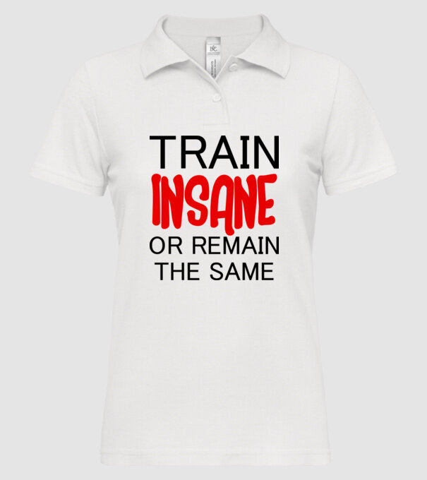 train insane model alb pe tricou