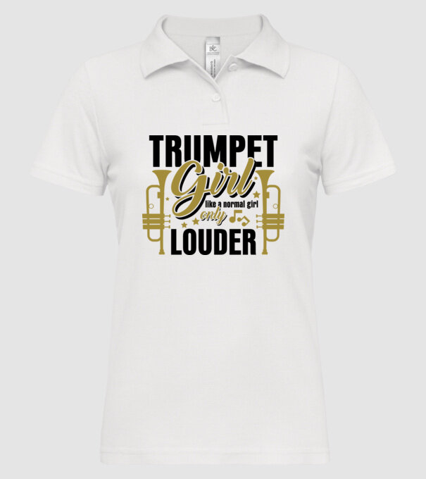 Trumpet girl model alb pe tricou