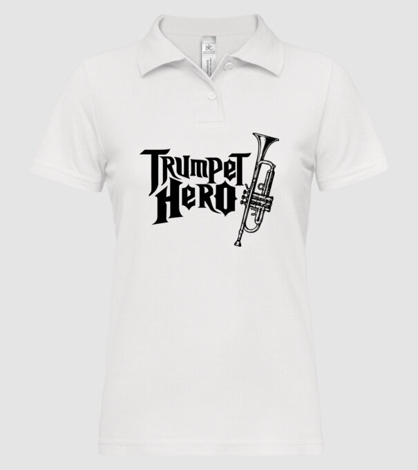 Trumpet Hero model alb pe tricou