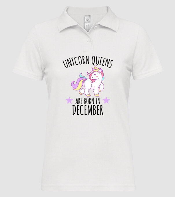 Unicorn Queens are born - December model alb pe tricou