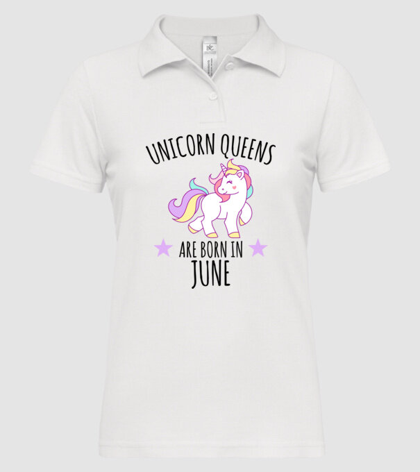 Unicorn queens are born in - June model alb pe tricou