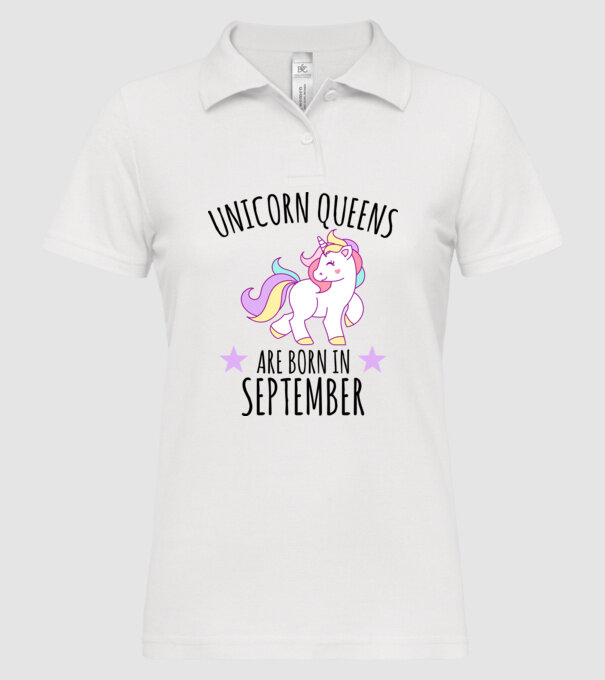 Unicorn queens are born in - September model alb pe tricou