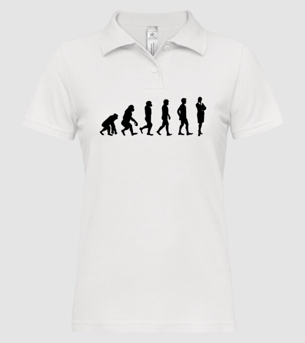 Evoluție femeie de afaceri model alb pe tricou