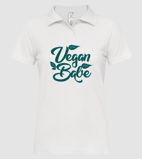 Vegan Babe model alb pe tricou
