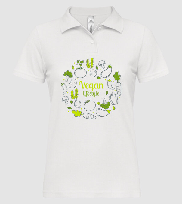 vegan lifestyle model alb pe tricou