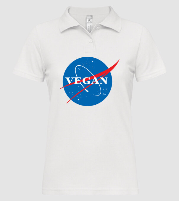 vegan nasa model alb pe tricou