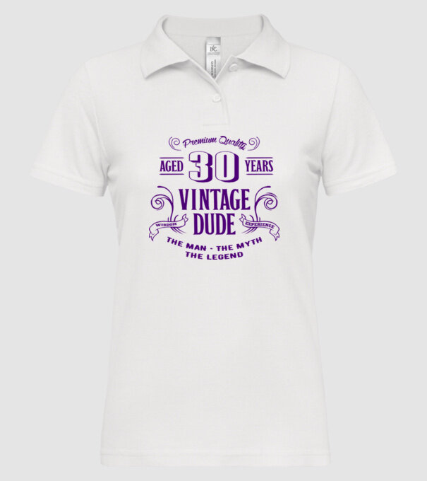 Vintage Dude - 30 model alb pe tricou