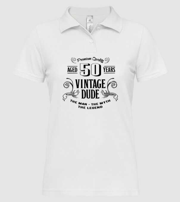 Vintage Dude - 50 model alb pe tricou
