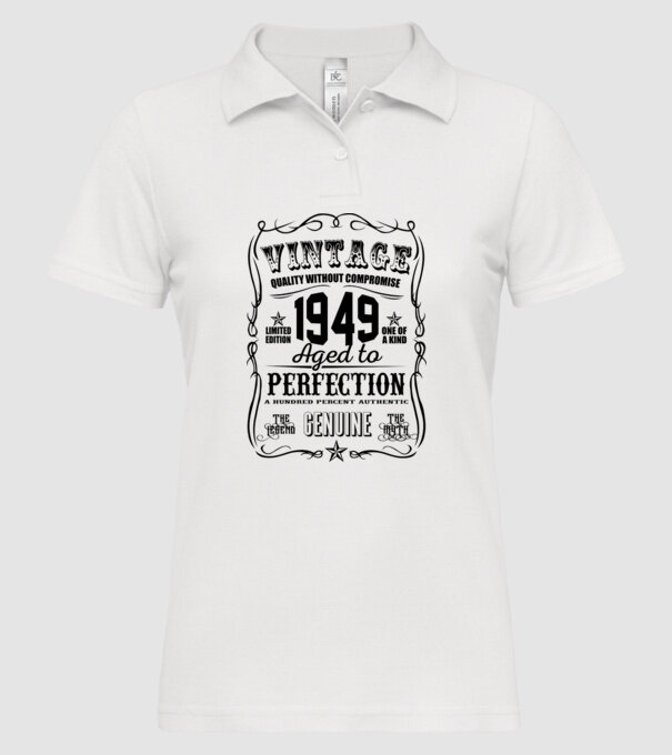 Vintage perfection 1949 model alb pe tricou