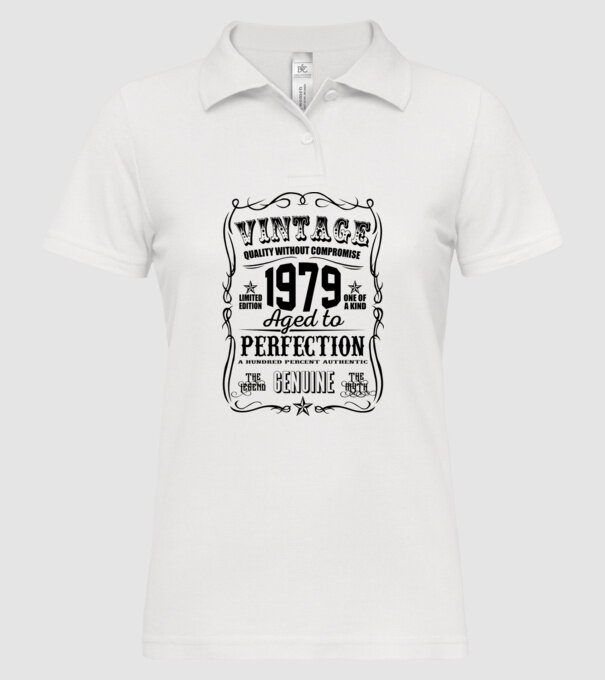 Vintage perfection 1979 model alb pe tricou