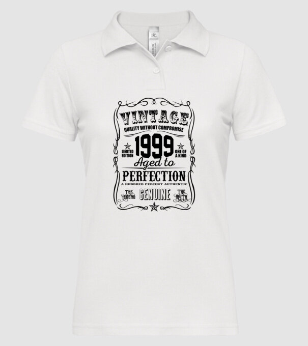 Vintage perfection 1999 model alb pe tricou