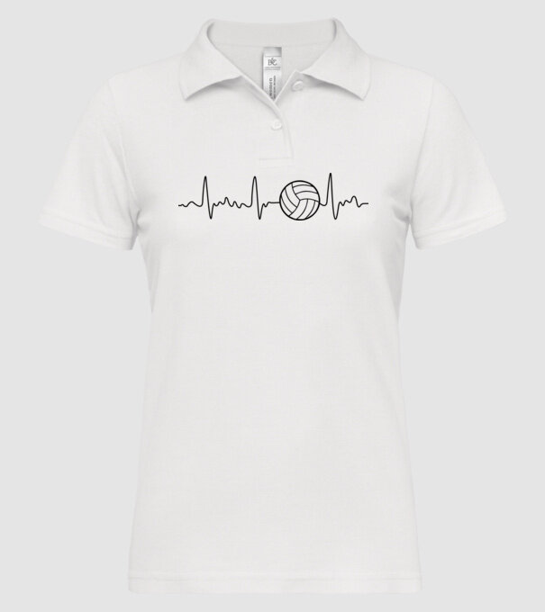 Volleyball heartbeat model alb pe tricou