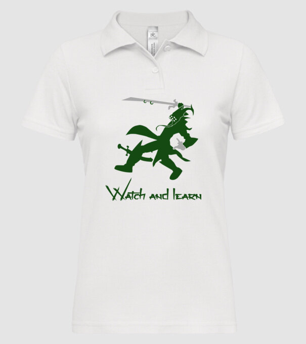 Watch and learn model alb pe tricou