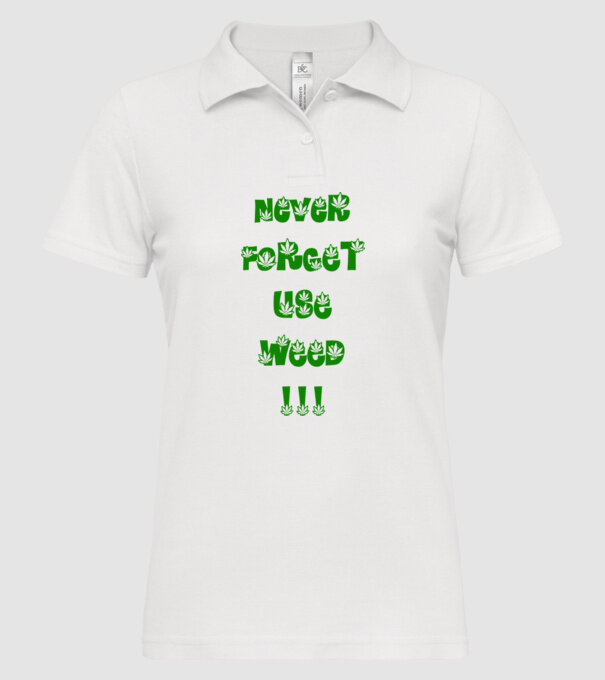 Weed model alb pe tricou