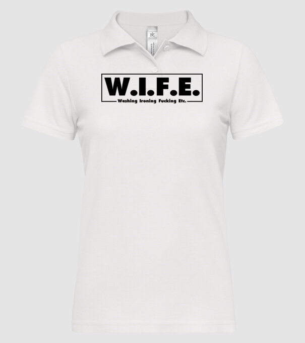 WIFE 2 model alb pe tricou