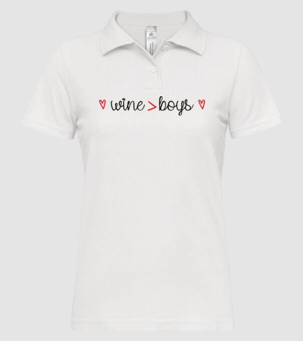 Wine and boys model alb pe tricou