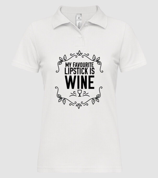 Wine tasting team Favourite lipsitck is wine model alb pe tricou