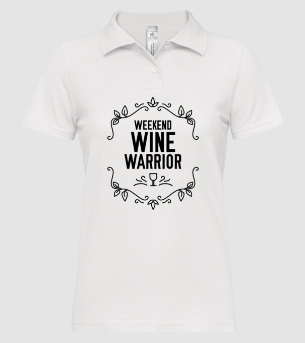 Wine tasting team Weekend Wine Warrior model alb pe tricou