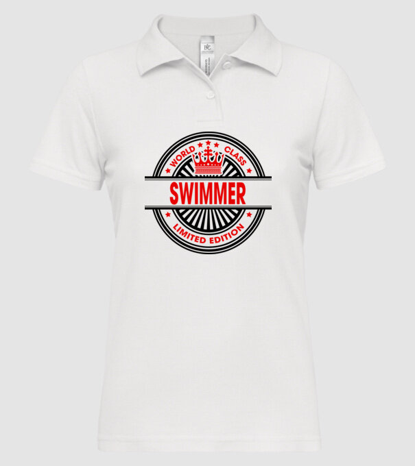 World class ÎNOTĂTOR model alb pe tricou