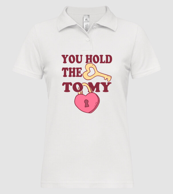 you hold the key to my heart model alb pe tricou