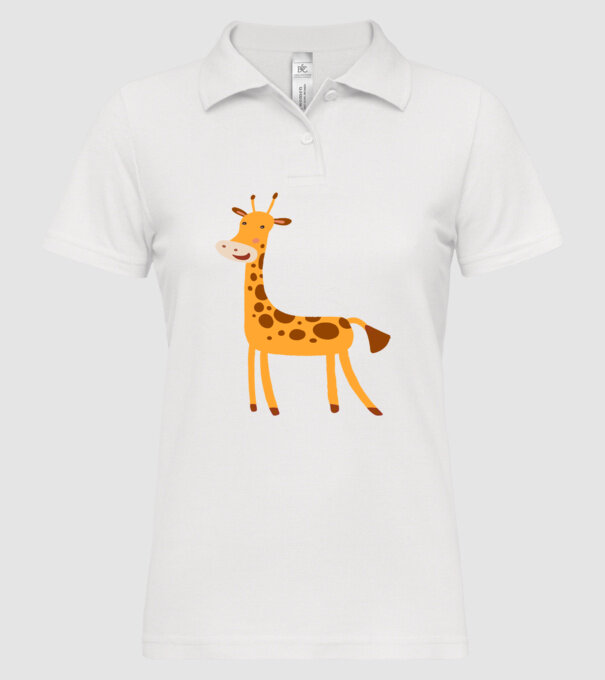 Girafă drăguță model alb pe tricou
