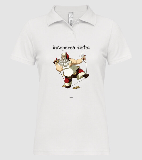începerea dietei - 1 ianuarie model alb pe tricou