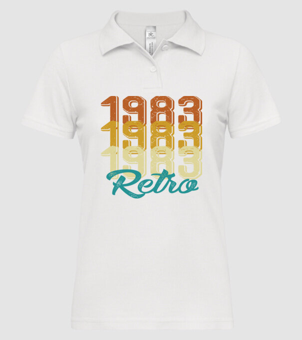 1983 retro model alb pe tricou